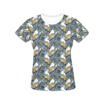 Squirrel Print Design LKS305 Women's  T-shirt