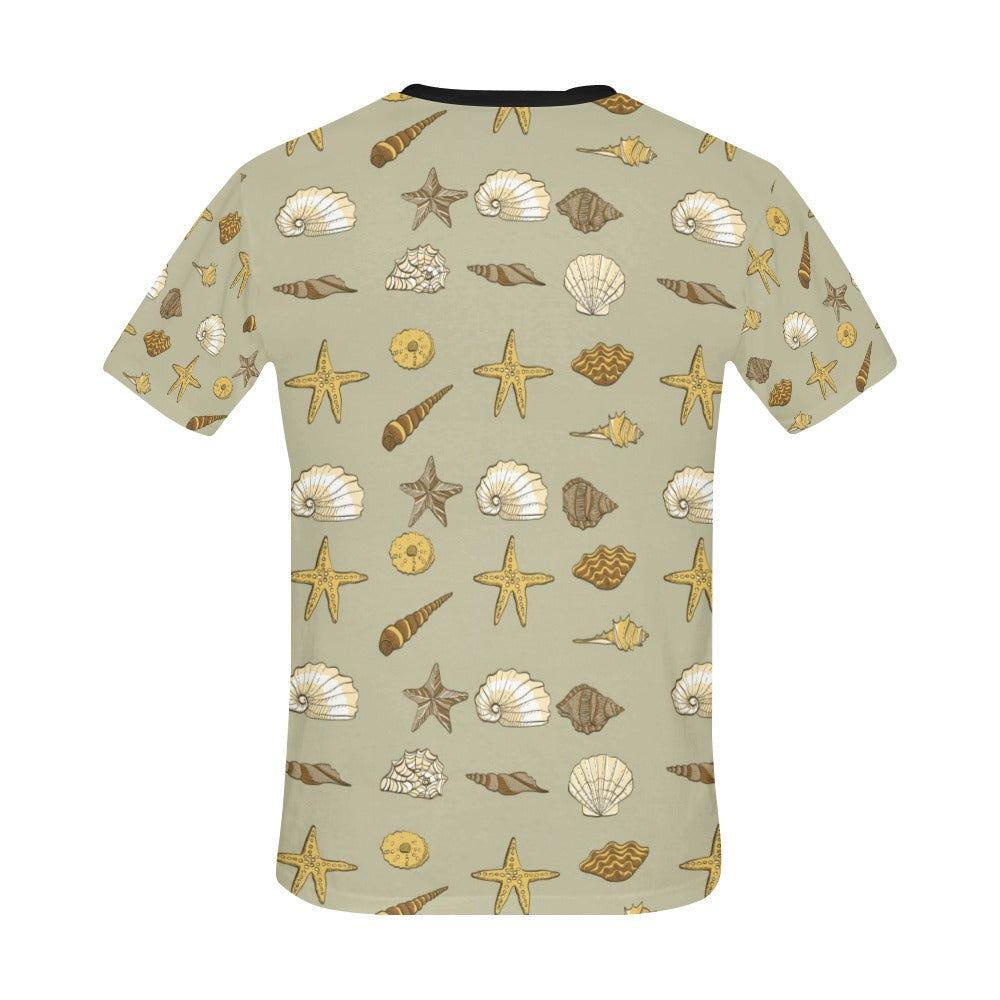 Seashell Beach Print Design LKS303 Men's All Over Print T-shirt