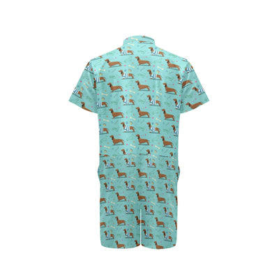 Dachshund Paw Decorative Print Pattern Men's Romper