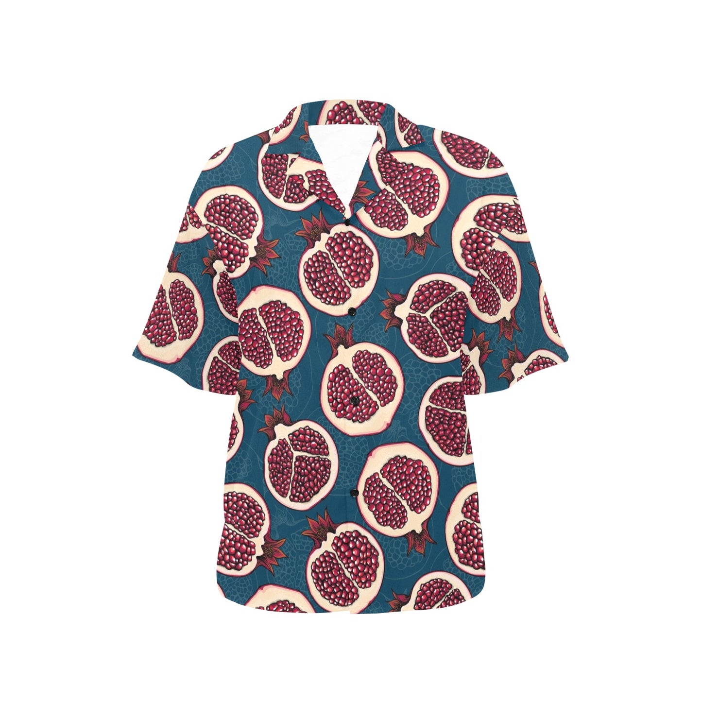 Pomegranate Pattern Print Design PG02 Women's Hawaiian Shirt