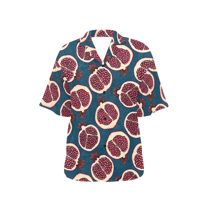 Pomegranate Pattern Print Design PG02 Women's Hawaiian Shirt