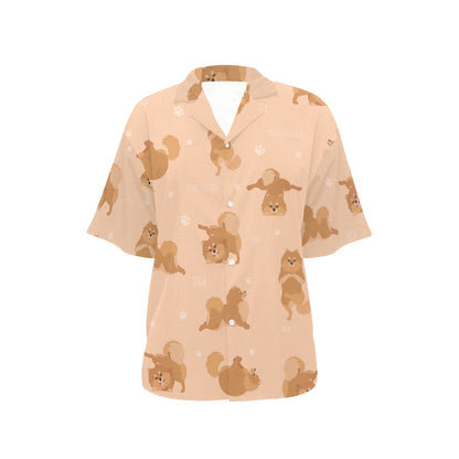 Pomeranians Pattern Print Design A06 Women's Hawaiian Shirt