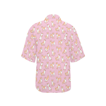 Shiba Inu Print Design LKS303 Women's Hawaiian Shirt