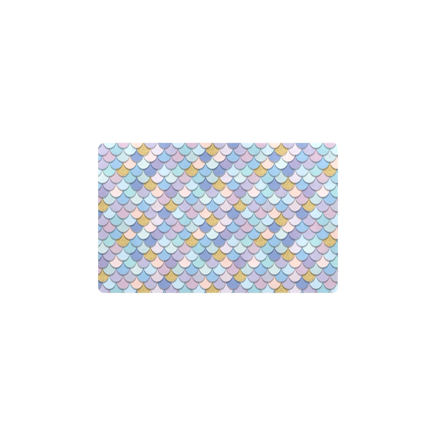 Mermaid Scales Pattern Print Design 05 Kitchen Mat