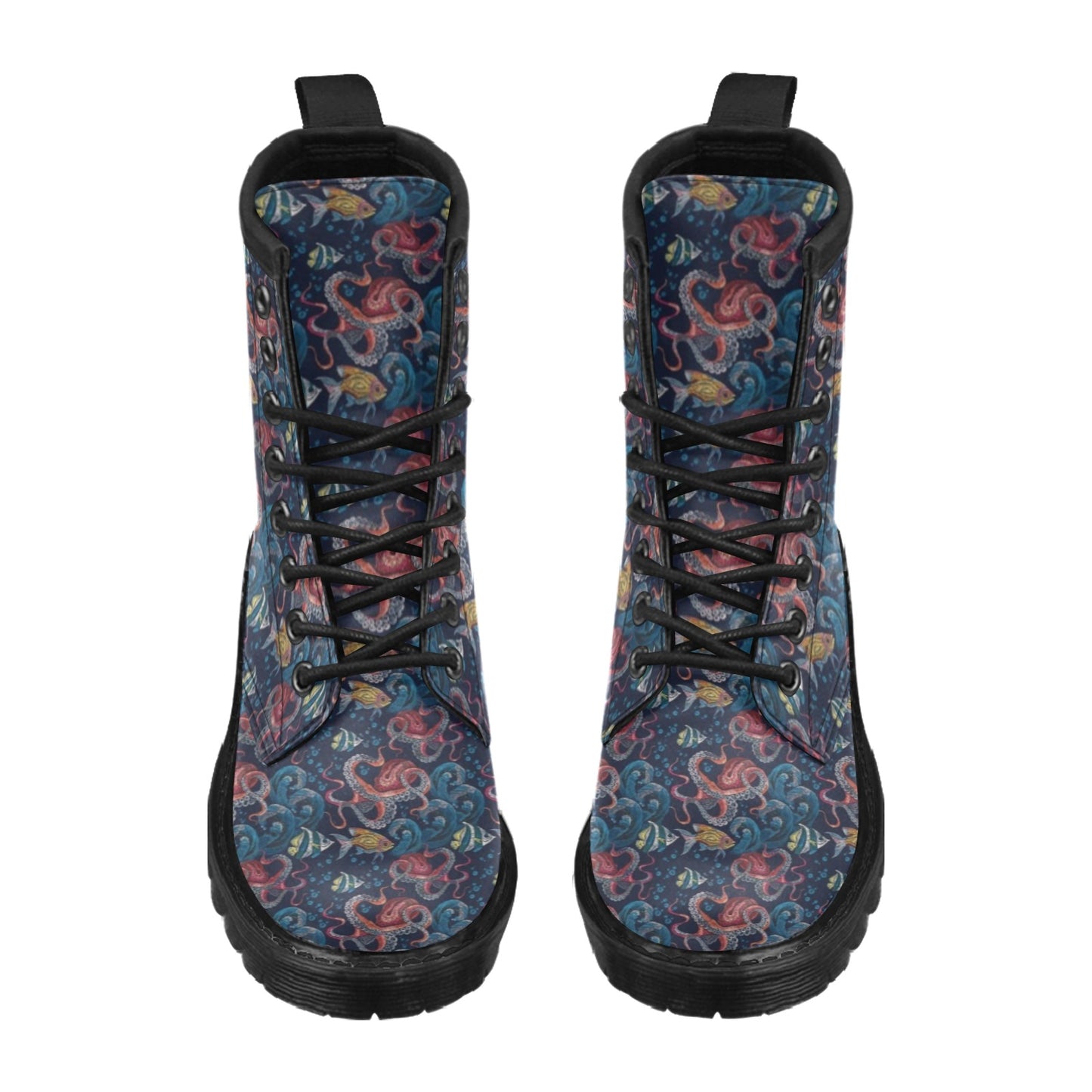 Underwater Giant Squid Print Design LKS302 Women's Boots