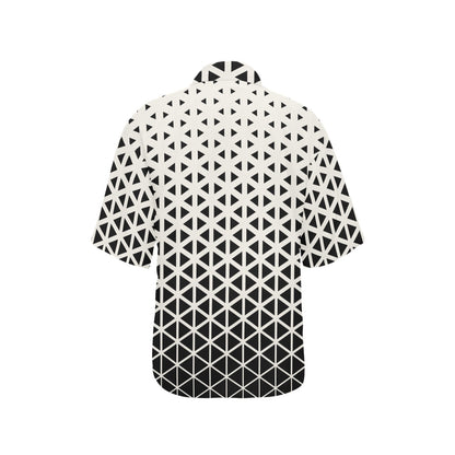 Geometric Black White Pattern Print Design 03 Women's Hawaiian Shirt
