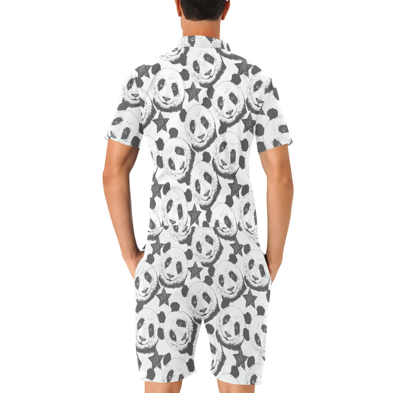 Panda Pattern Print Design A02 Men's Romper
