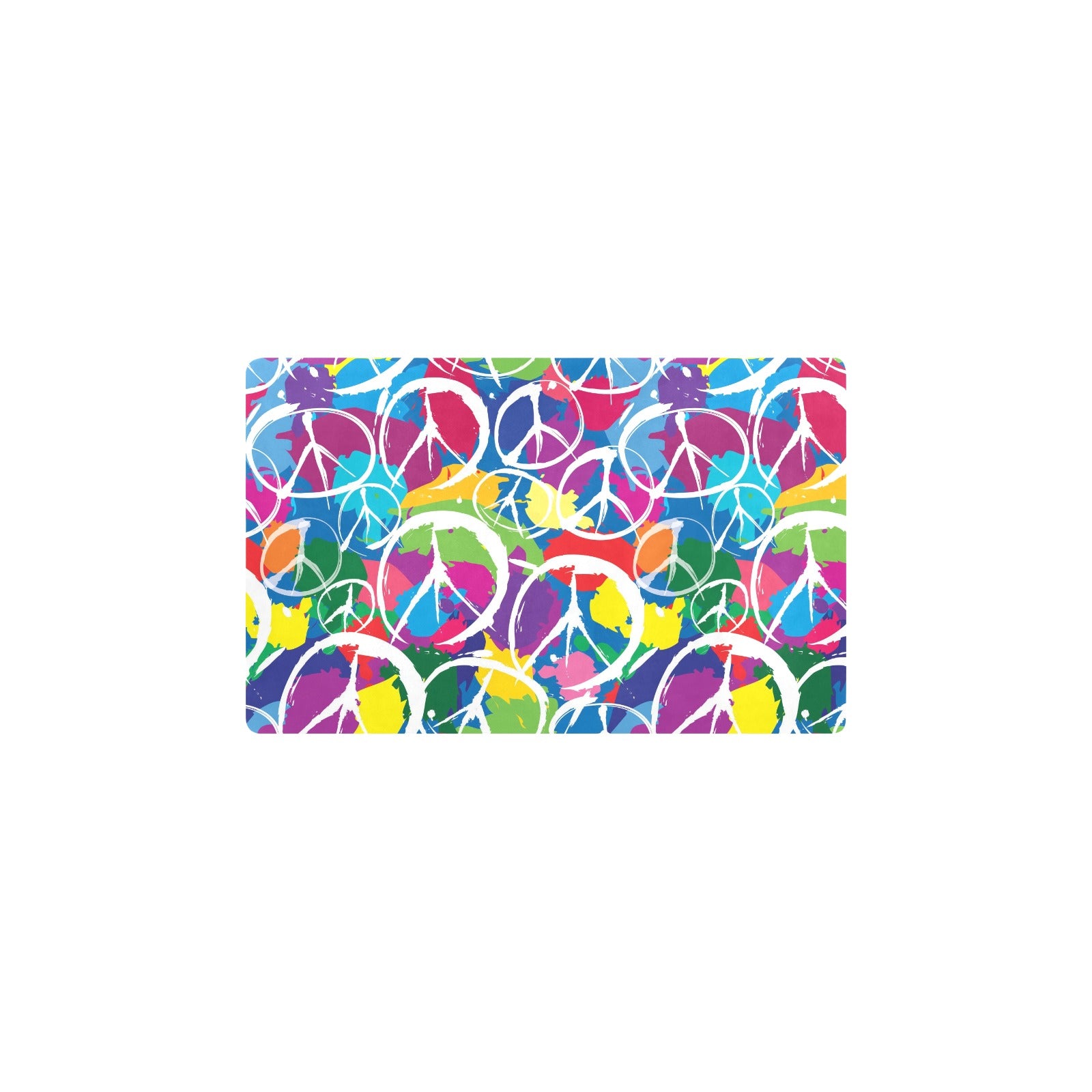 Peace Sign Colorful Pattern Print Design A02 Kitchen Mat