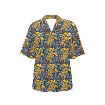 Sea Turtle Pattern Print Design T03 Women's Hawaiian Shirt
