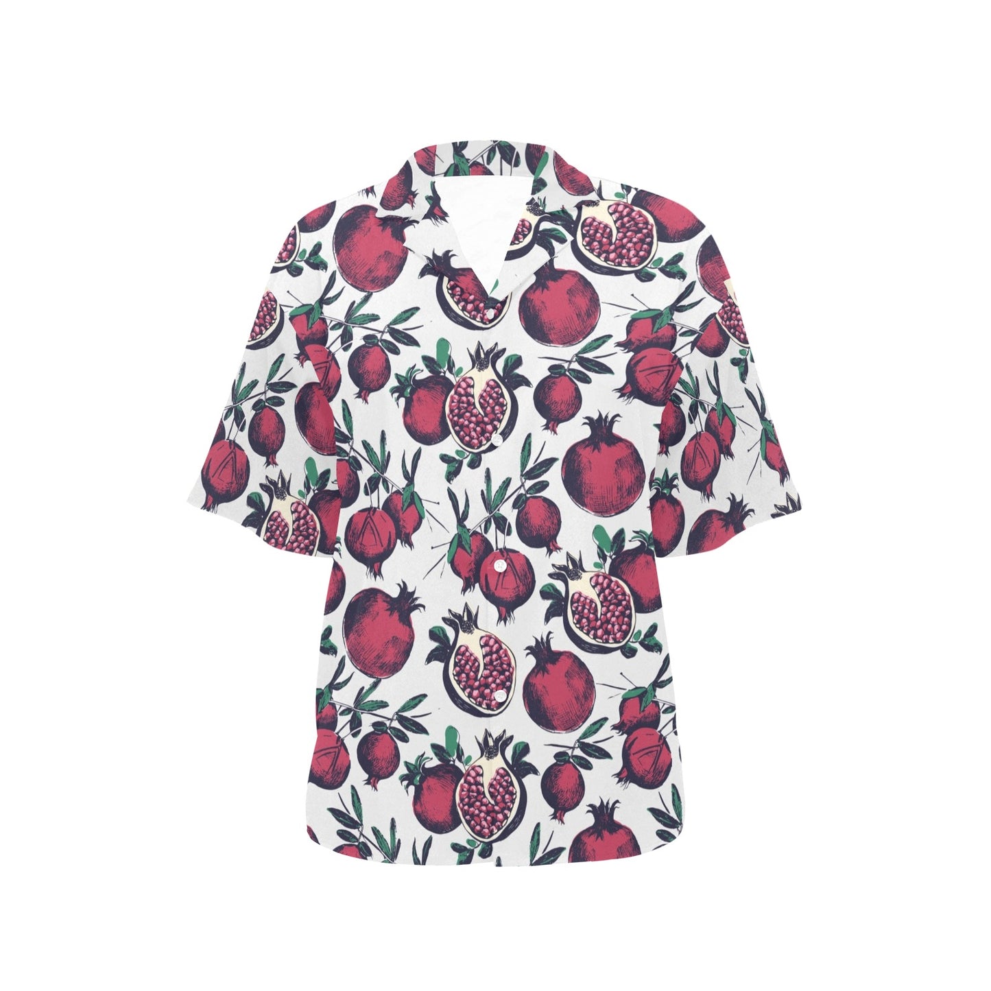 Pomegranate Pattern Print Design PG01 Women's Hawaiian Shirt