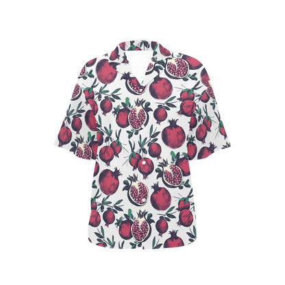 Pomegranate Pattern Print Design PG01 Women's Hawaiian Shirt