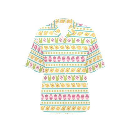 Easter Eggs Pattern Print Design RB016 Women's Hawaiian Shirt