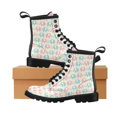 Elephant Baby Pastel Print Pattern Women's Boots