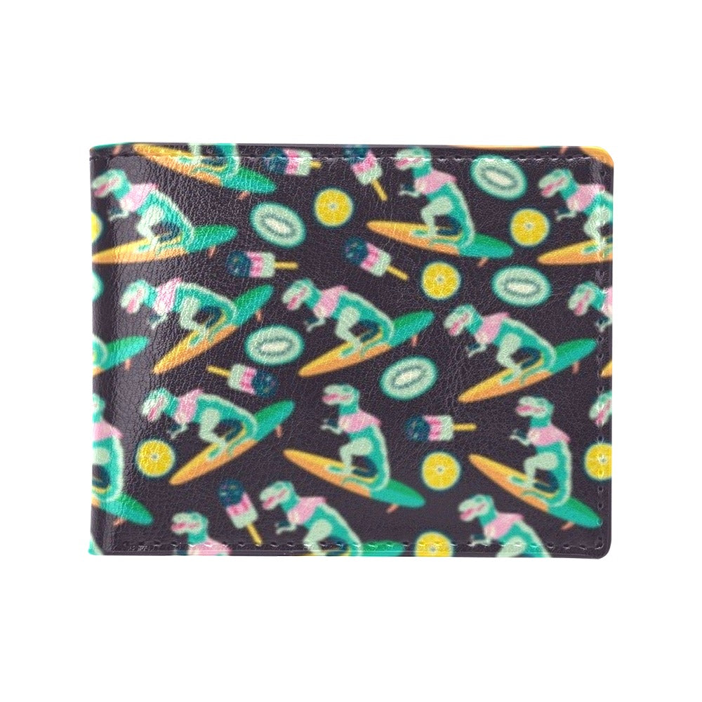Surfboard T Rex Print Design LKS301 Men's ID Card Wallet