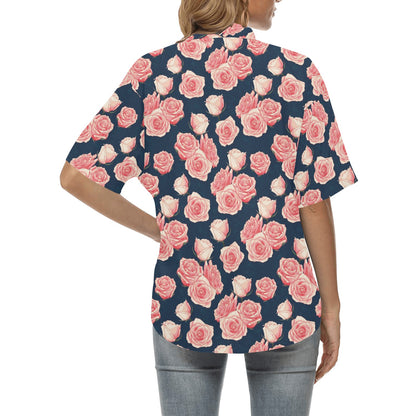 Rose Pattern Print Design A03 Women's Hawaiian Shirt