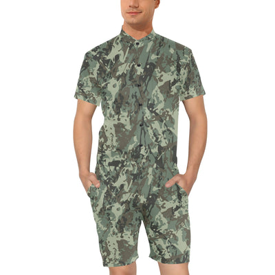 Camouflage Pattern Print Design 06 Men's Romper