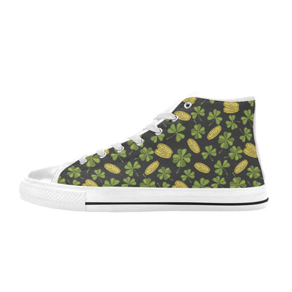 St Patricks Day Print Design LKS305 High Top Women's White Shoes