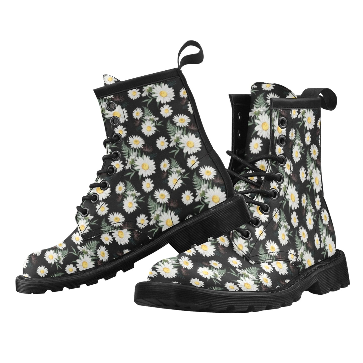 Daisy Pattern Print Design DS07 Women's Boots