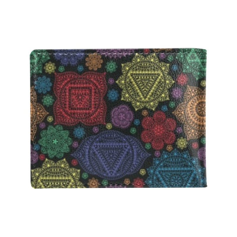 Chakra Mandala Print Pattern Men's ID Card Wallet