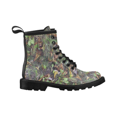 Camouflage Realistic Tree Print Women's Boots