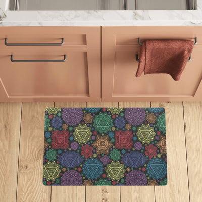 Chakra Mandala Print Pattern Kitchen Mat