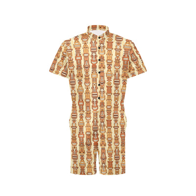 Tiki Orange Vertical Pattern Men's Romper