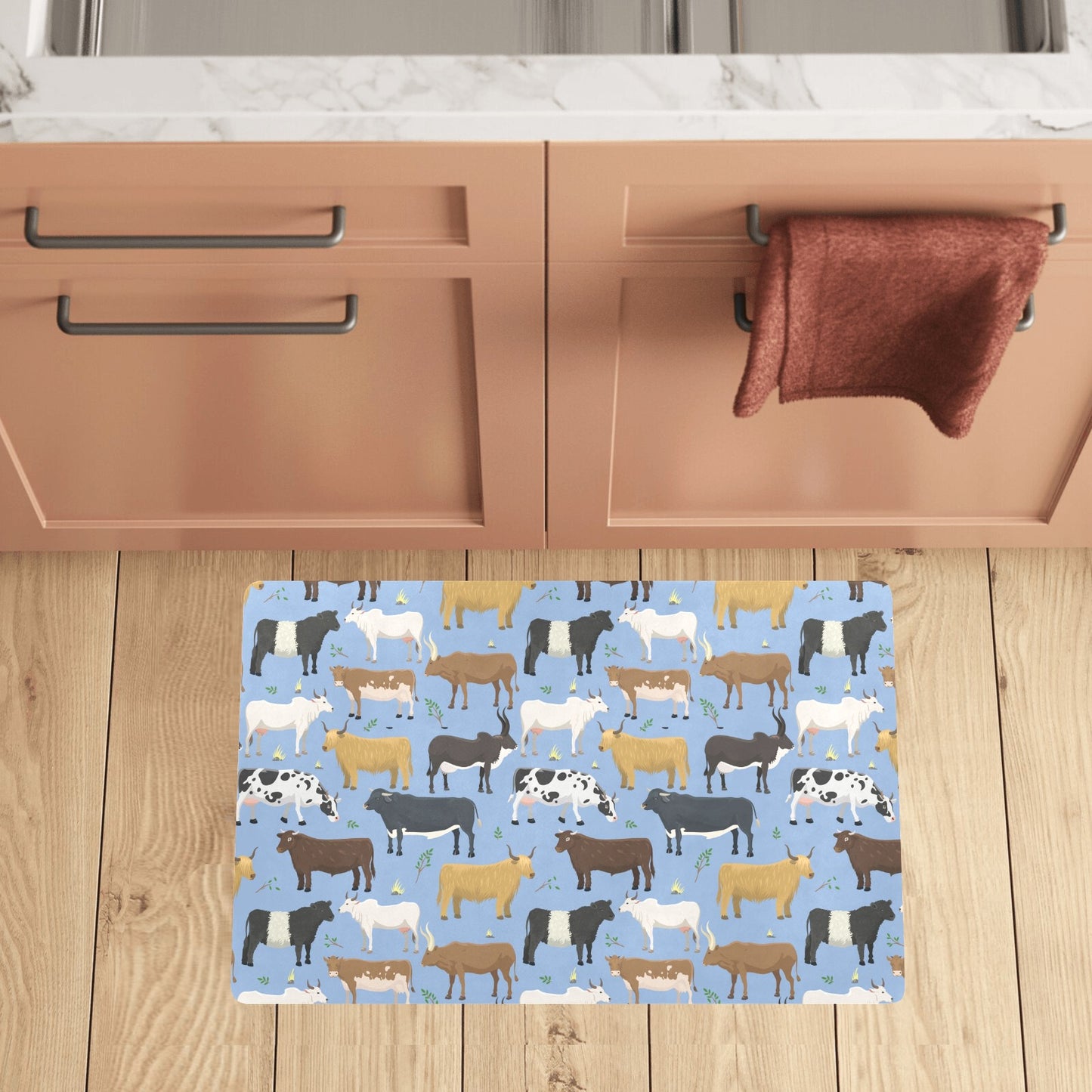 Cattle Pattern Print Design 02 Kitchen Mat