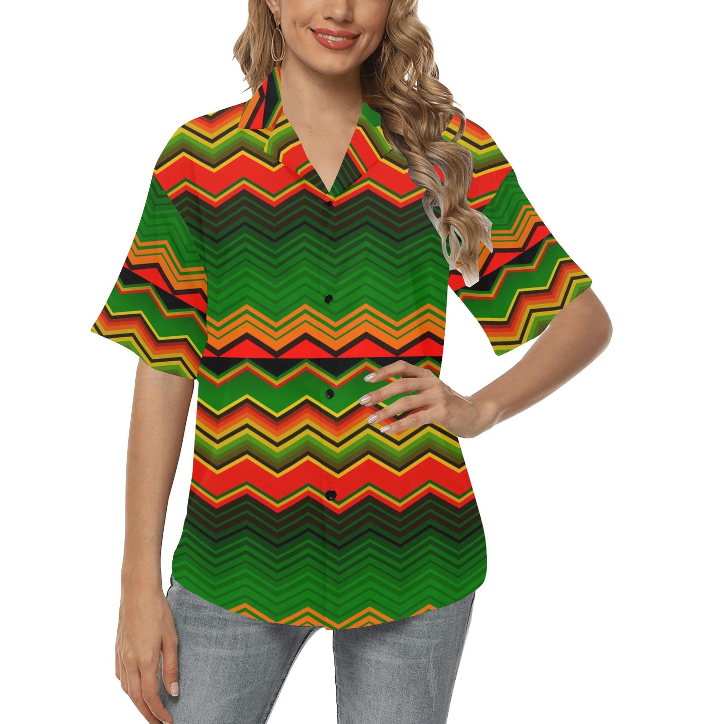 Serape Print Design LKS306 Women's Hawaiian Shirt