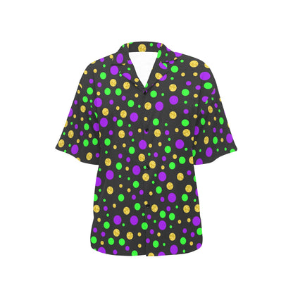 Mardi Gras Pattern Print Design 07 Women's Hawaiian Shirt