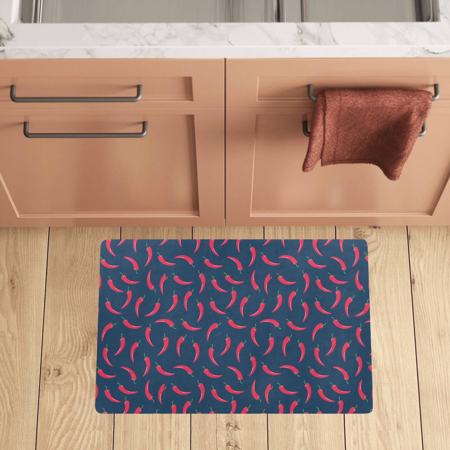 Chilli Pepper Pattern Print Design 03 Kitchen Mat