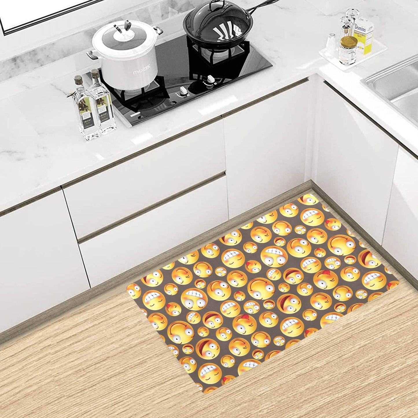 Smiley Face Emoji Print Design LKS303 Kitchen Mat