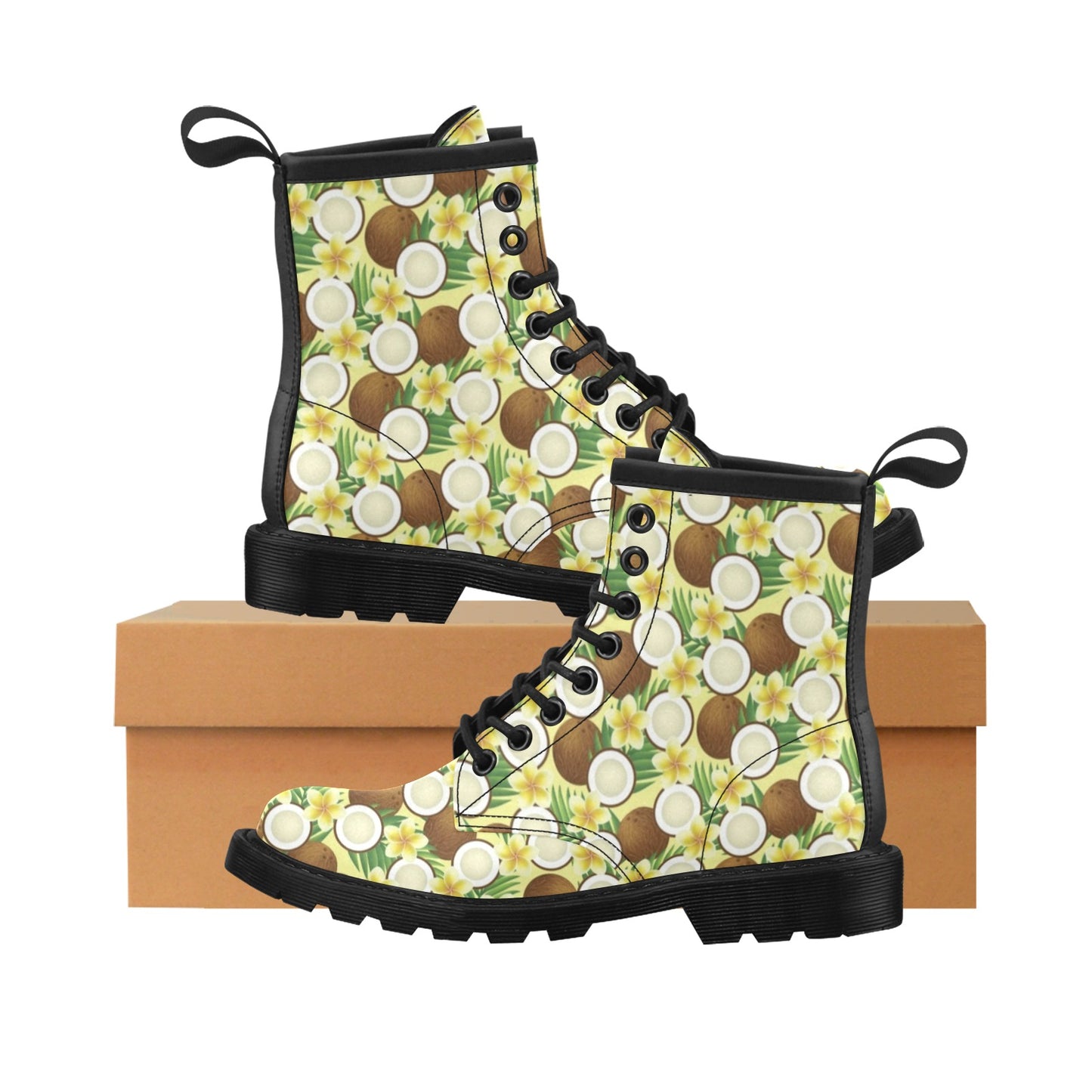 Coconut Pattern Print Design CN02 Women's Boots