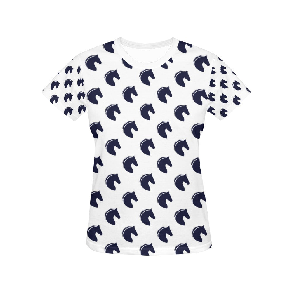 Horse Head Print Design LKS303 Women's  T-shirt