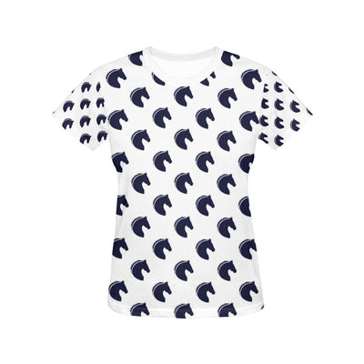 Horse Head Print Design LKS303 Women's  T-shirt