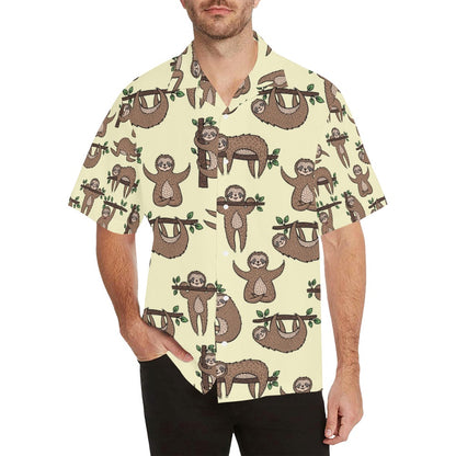 Sloth Print Design LKS3010 Men's Hawaiian Shirt