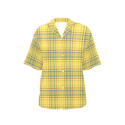 Tartan Yellow Print Design LKS301 Women's Hawaiian Shirt