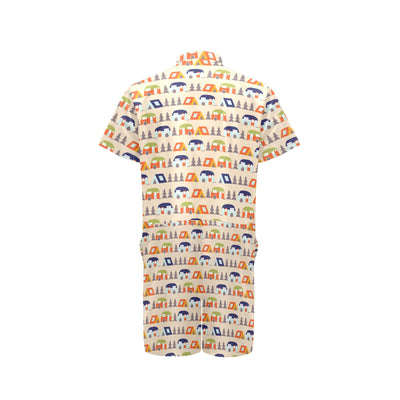 Camper Tent Pattern Print Design 03 Men's Romper