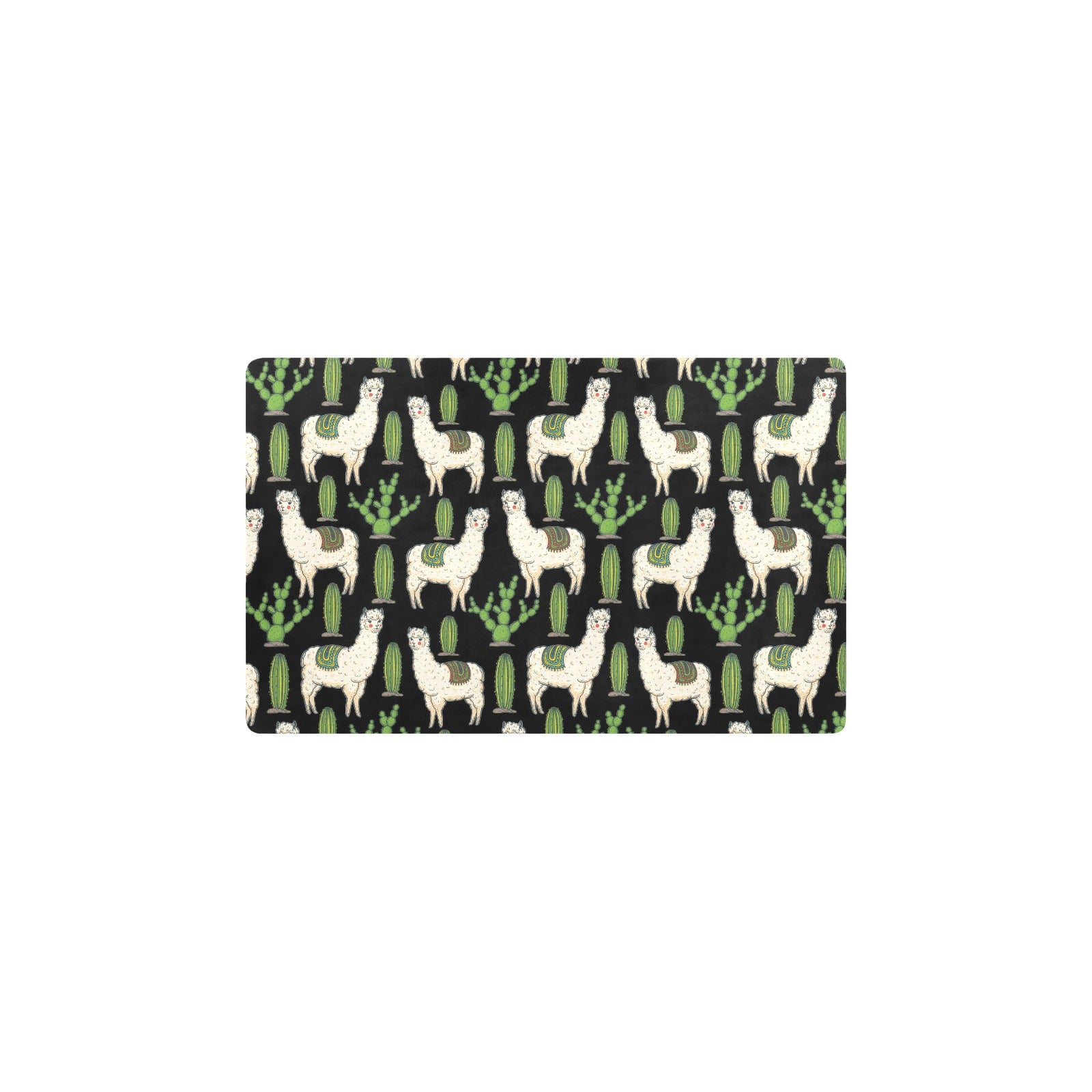 Llama Cactus Pattern Print Design 011 Kitchen Mat