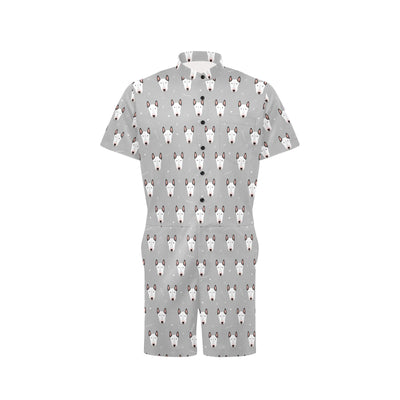 Bull Terrier Head Print Pattern Men's Romper