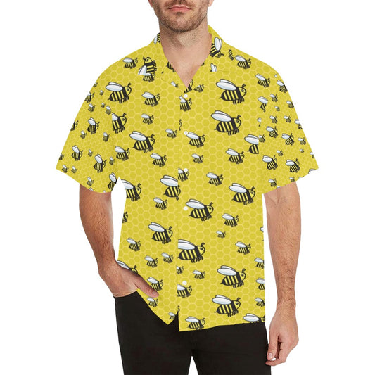 Bee Cute Print Design LKS308 Men's Hawaiian Shirt