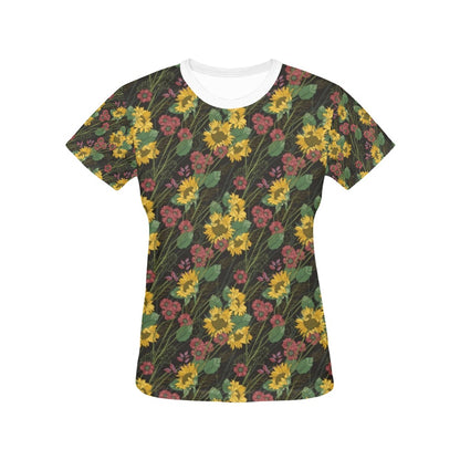 Sunflower Print Design LKS303 Women's  T-shirt