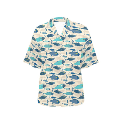 Tuna Fish Print Design LKS302 Women's Hawaiian Shirt