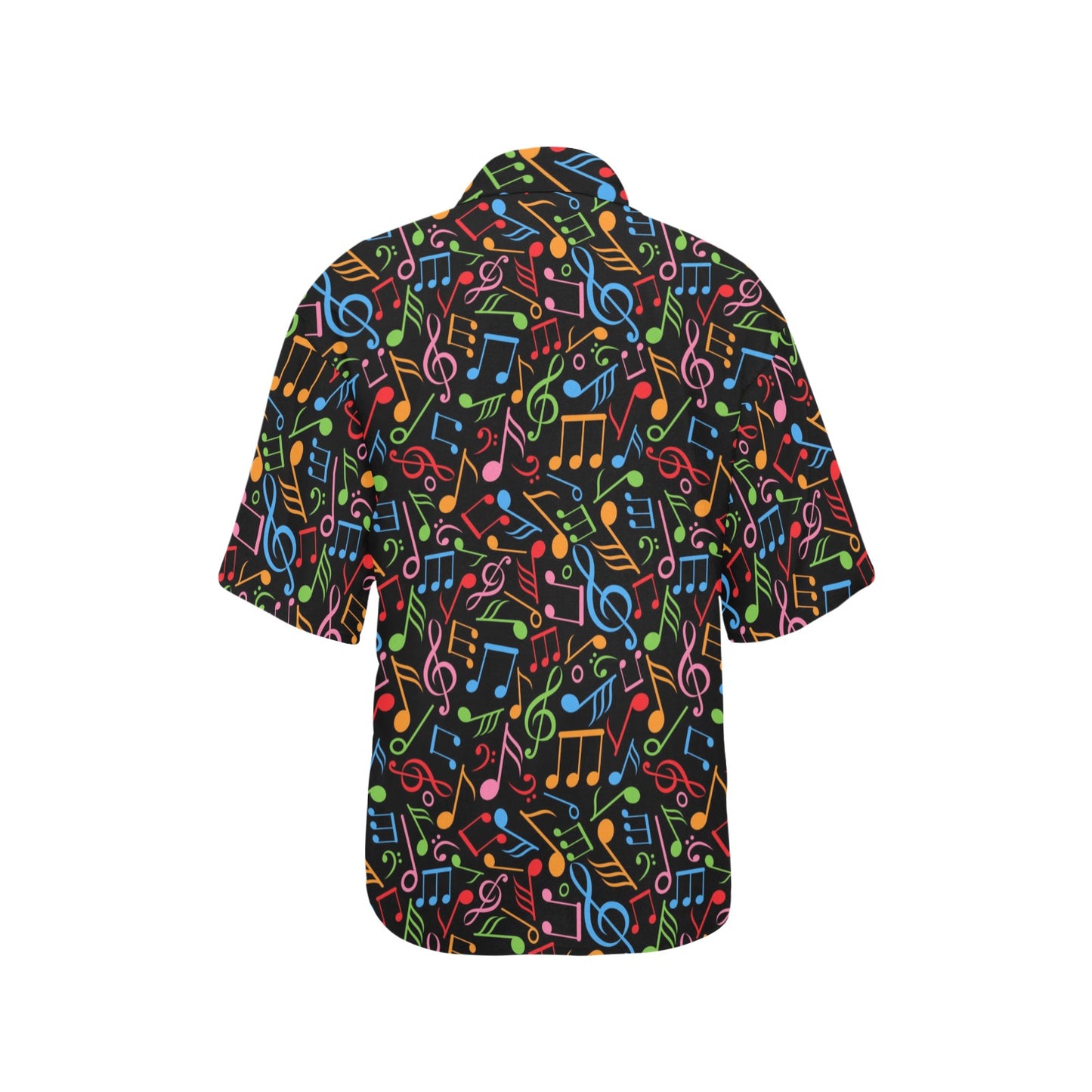 Music Note Colorful Themed Print Women's Hawaiian Shirt