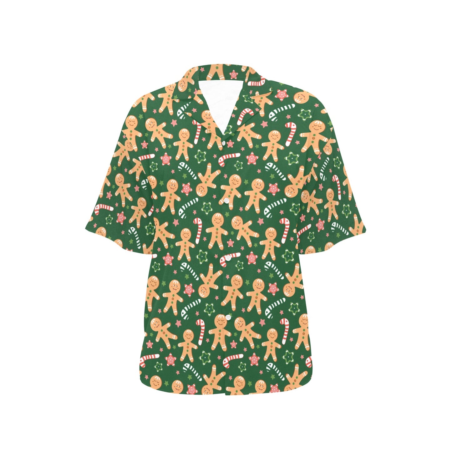 Gingerbread Pattern Print Design 04 Women's Hawaiian Shirt