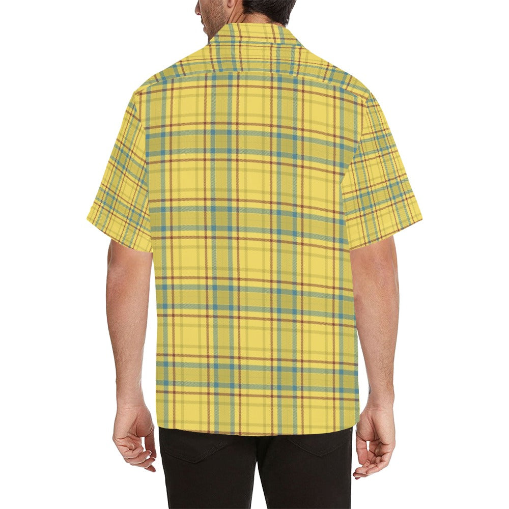 Tartan Yellow Print Design LKS301 Men's Hawaiian Shirt
