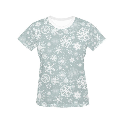 Snowflake Print Design LKS303 Women's  T-shirt