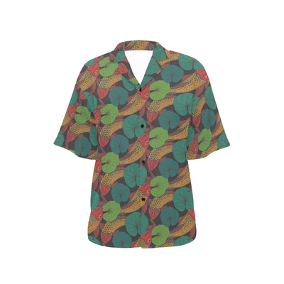 KOI Fish Pattern Print Design 01 Women's Hawaiian Shirt