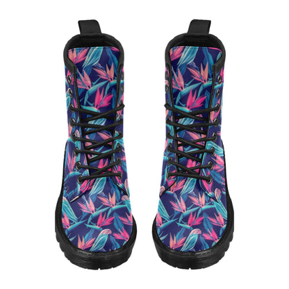 Tropical Flower Pattern Print Design TF024 Women's Boots