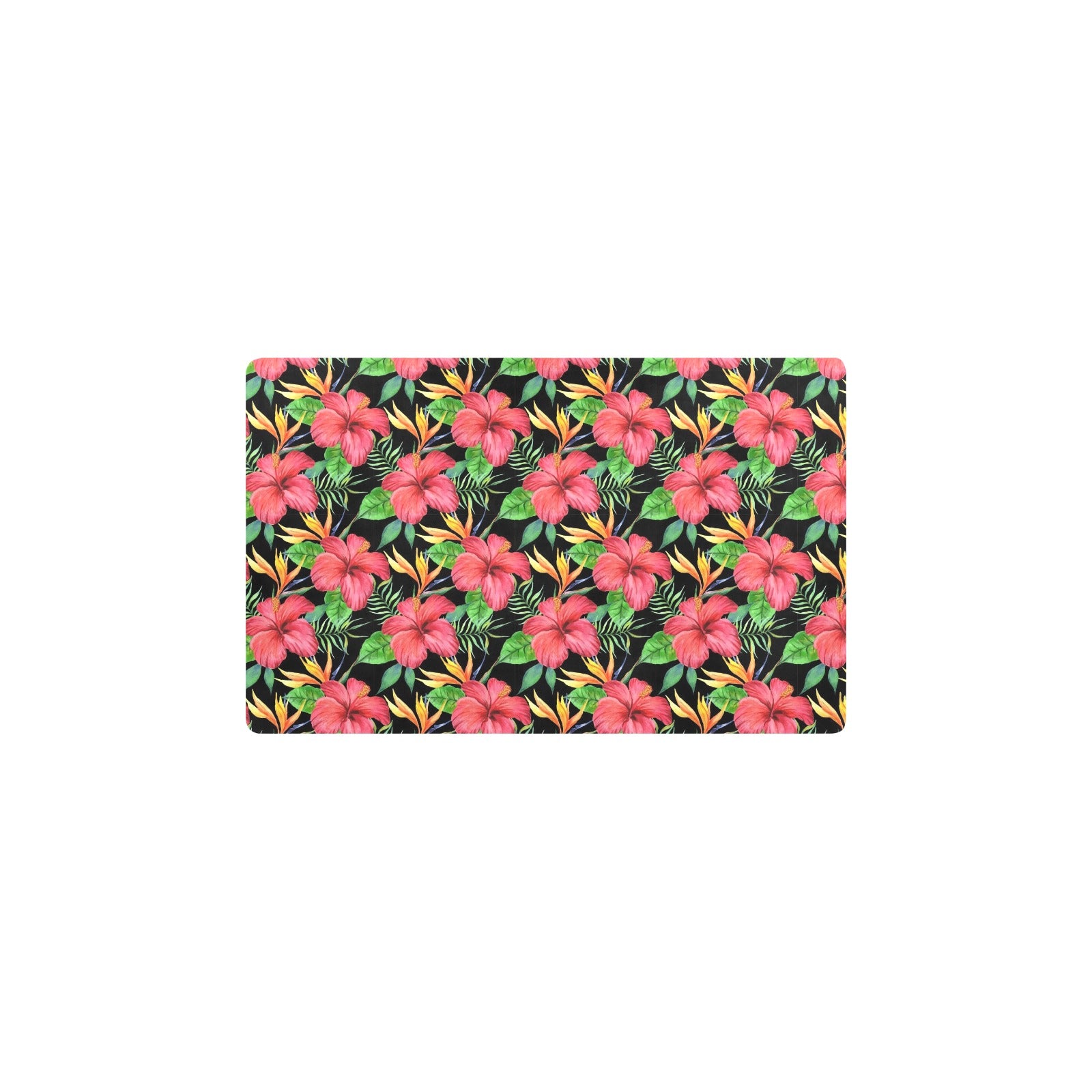 Red Hibiscus Pattern Print Design HB07 Kitchen Mat