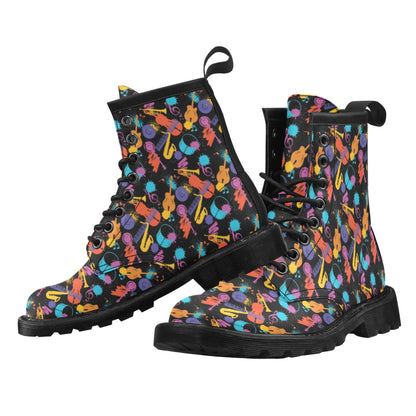 Saxophone Print Design LKS406 Women's Boots